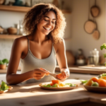 Experience the Benefits of Intermittent Fasting with a Nourishing Morning Meal in a Sunlit Kitchen