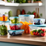 Vibrant meal prep containers filled with fresh, colorful fruits, vegetables, and lean proteins, maximizing weight loss journey for balanced meal planning.