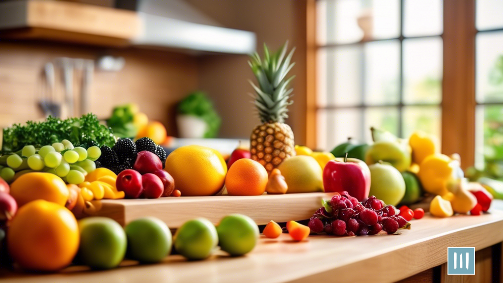 Vibrant and wholesome vegan meal ingredients arranged on a wooden cutting board in a sunlit kitchen scene